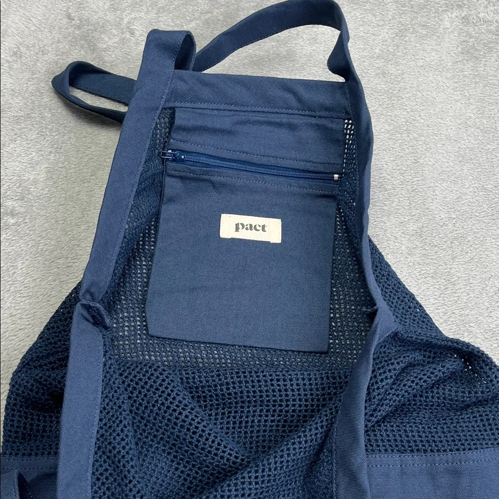 $12 Special NEW Pact 100% Organic Cotton French Navy Crochet Bag, Zipper Pocket‎